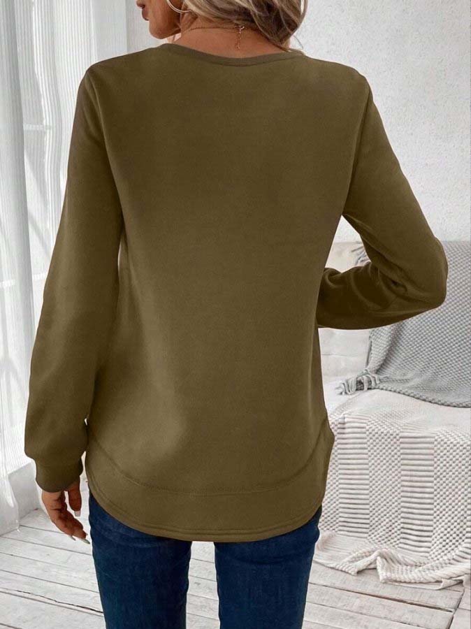 Brown Round Neck Sweatshirt