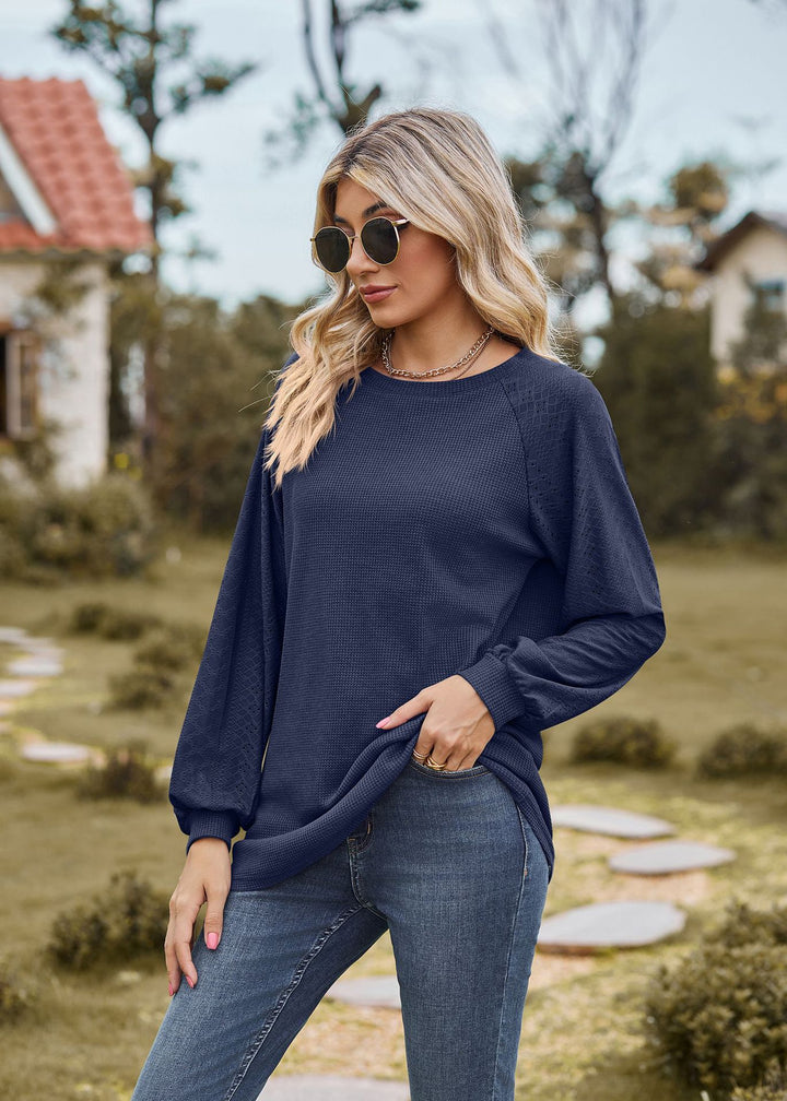 Navy Blue Full Sleeve Round Neck Sweaters