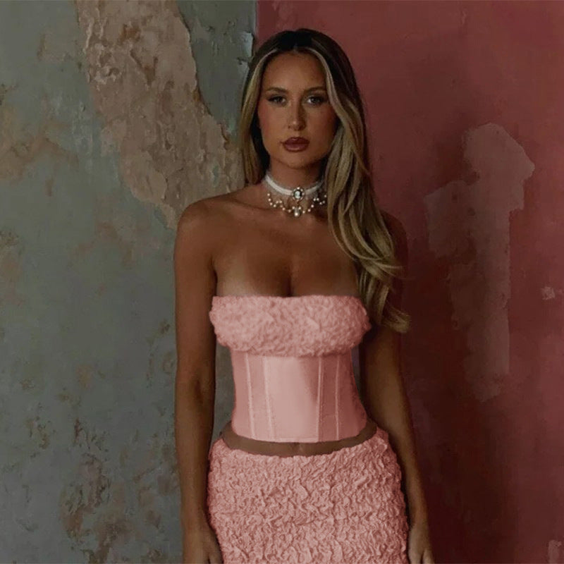Pink Tube Corset Top