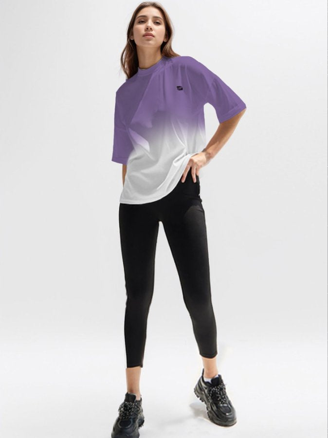Purple Short Sleeve Graphic Print Tshirt