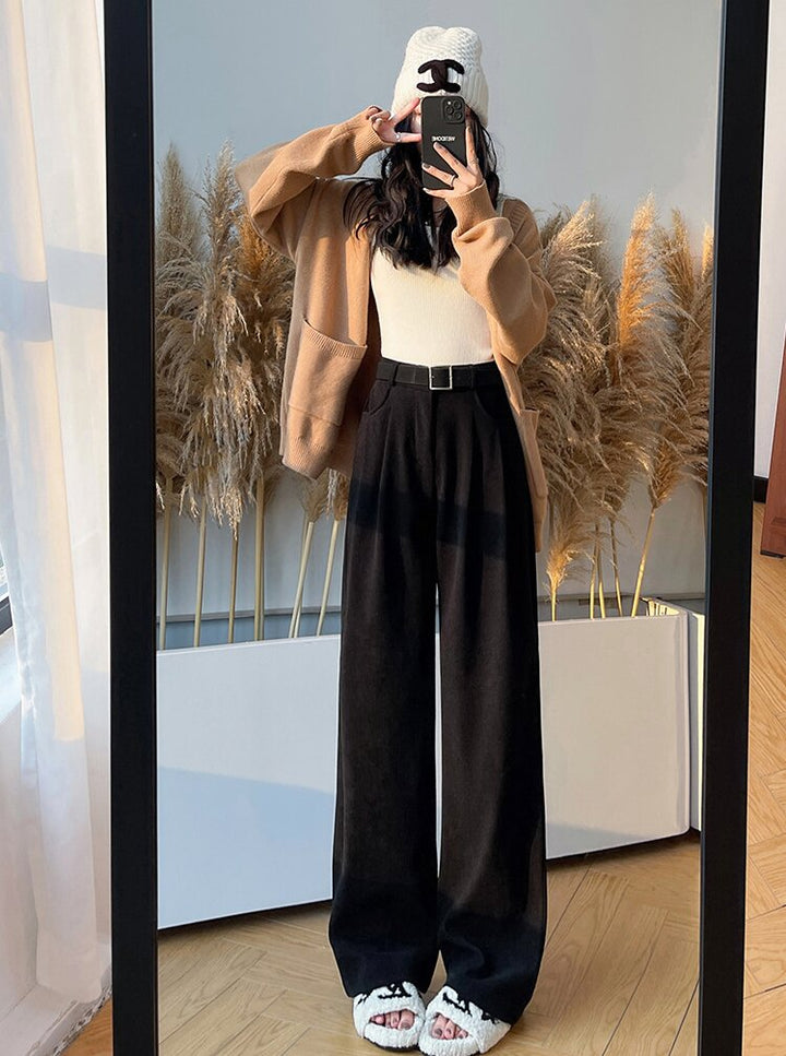 Black Wide Leg Pleated Pants
