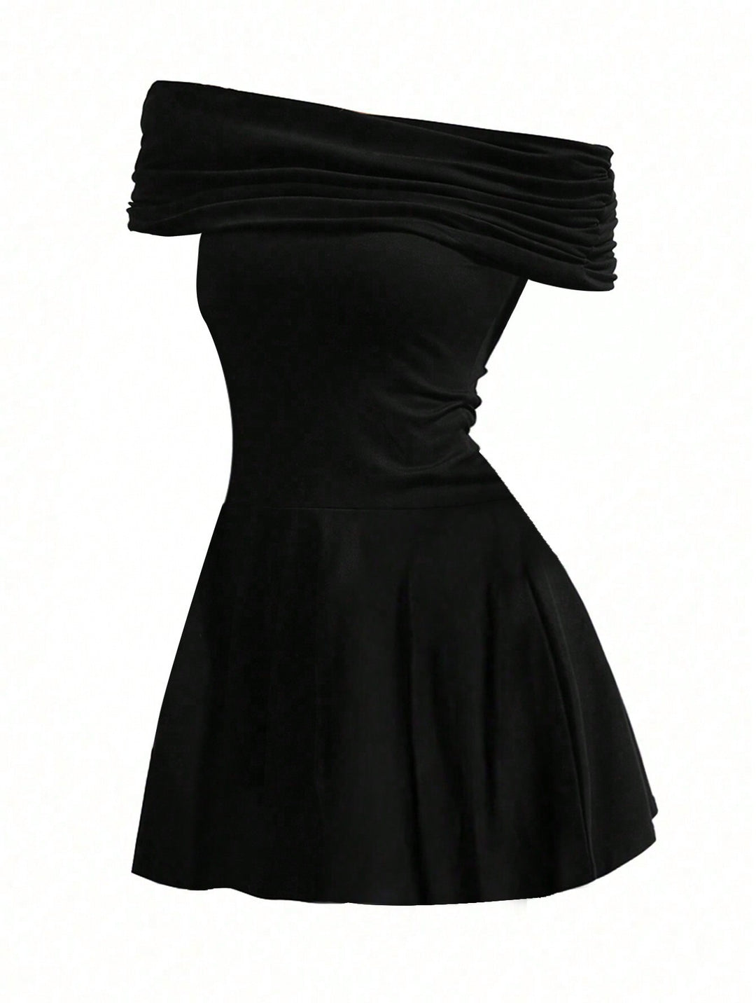 Black Off Shoulder Fitted Dress