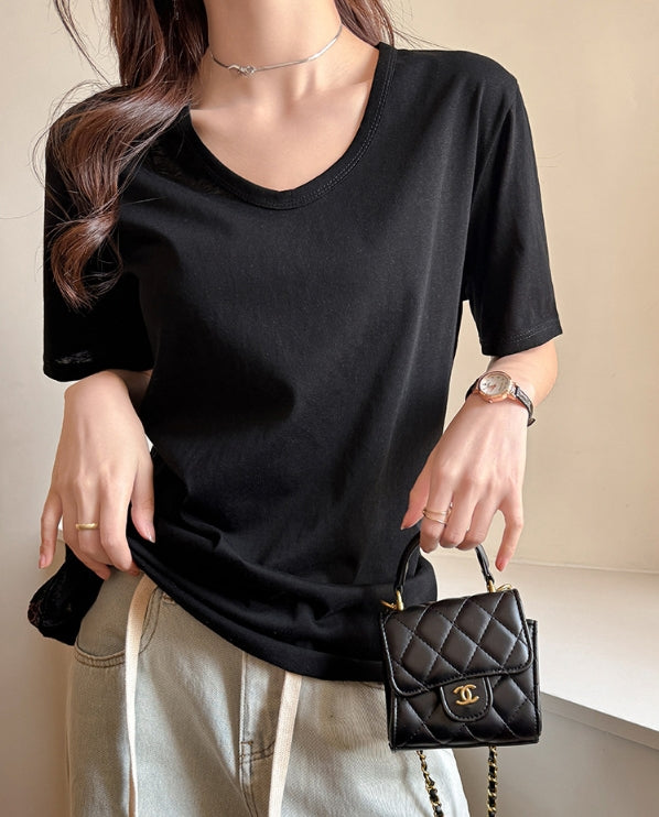 Black Relaxed Fit Solid T-Shirt