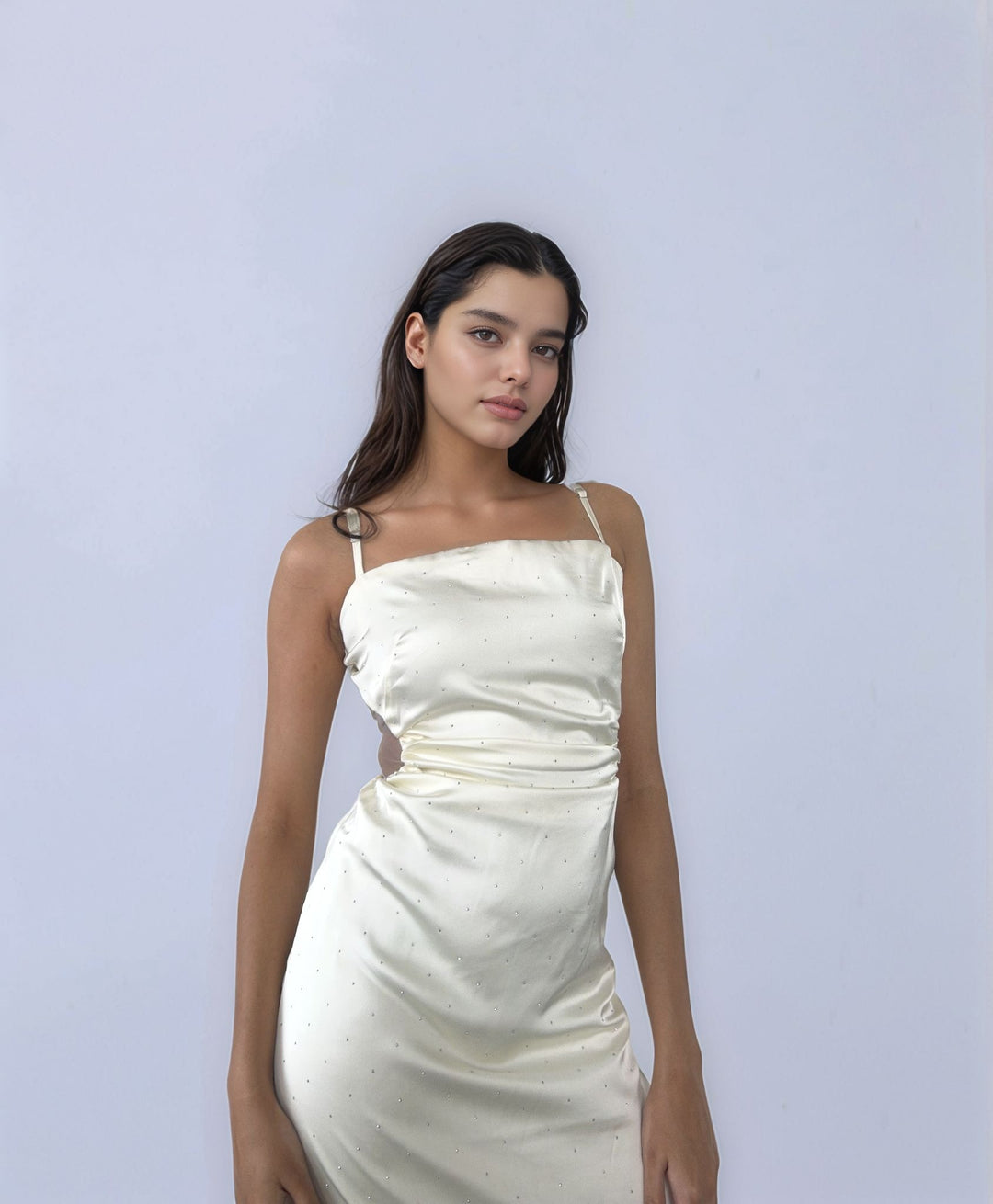 White Cut Out Slip Dress