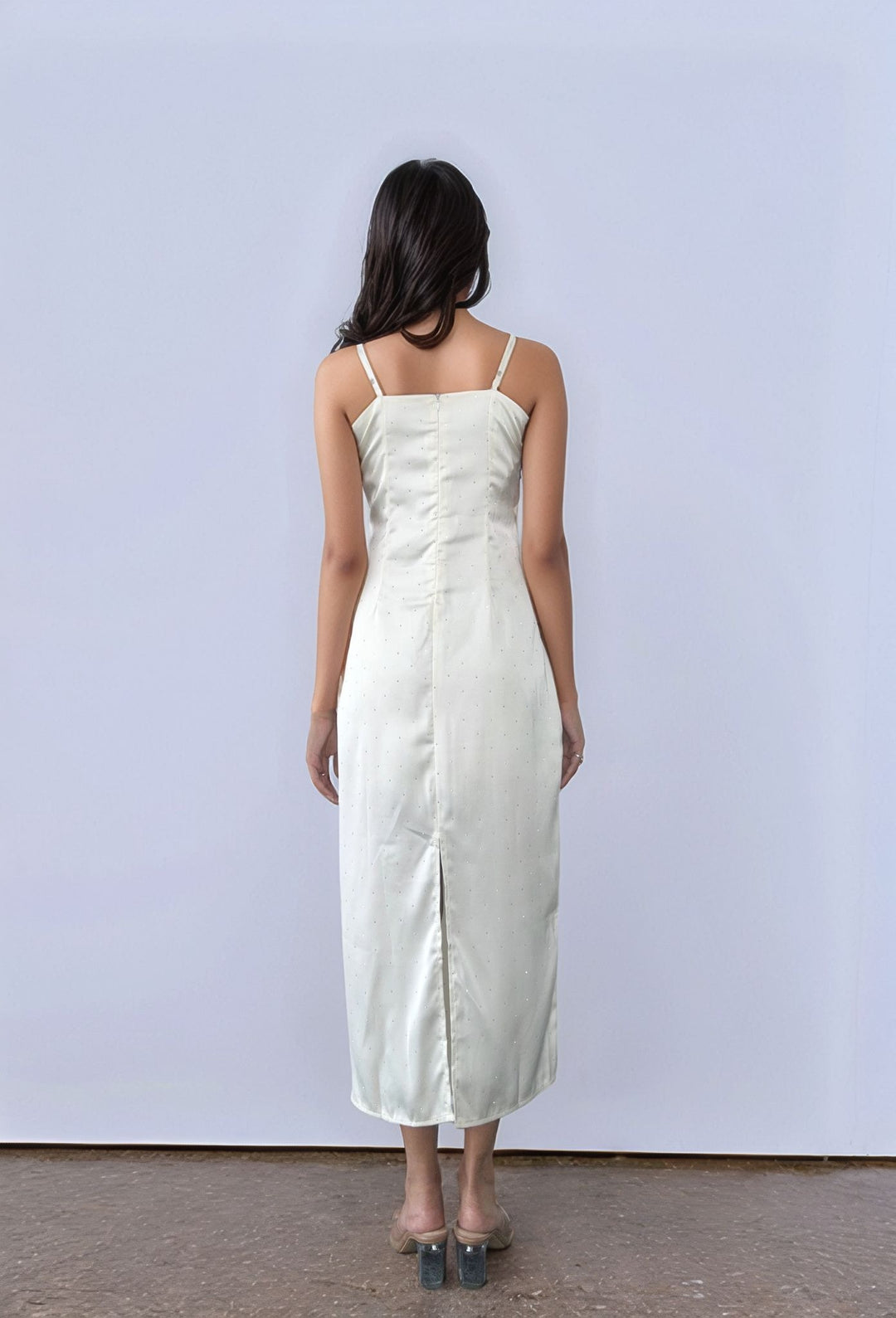 White Cut Out Slip Dress