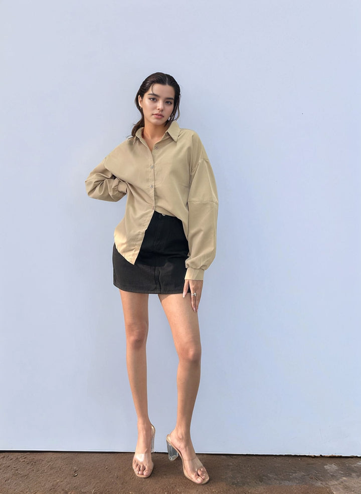 Solid Brown Long Sleeve Shirt