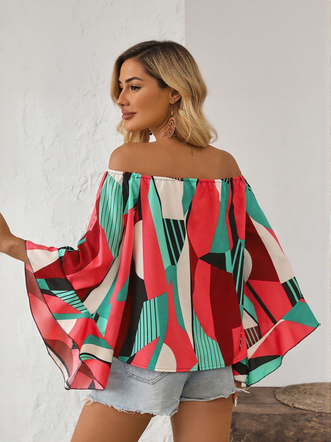 Red Off-Shoulder Flowy Top