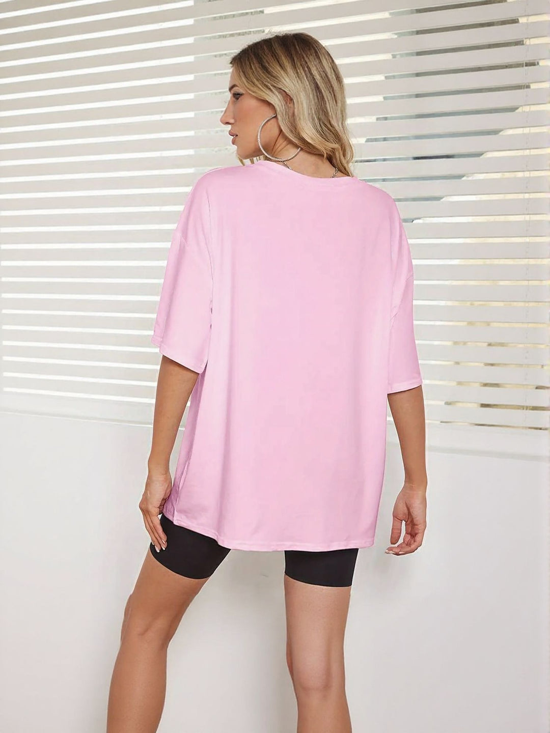 Pink Chest Print Graphic Tshirt