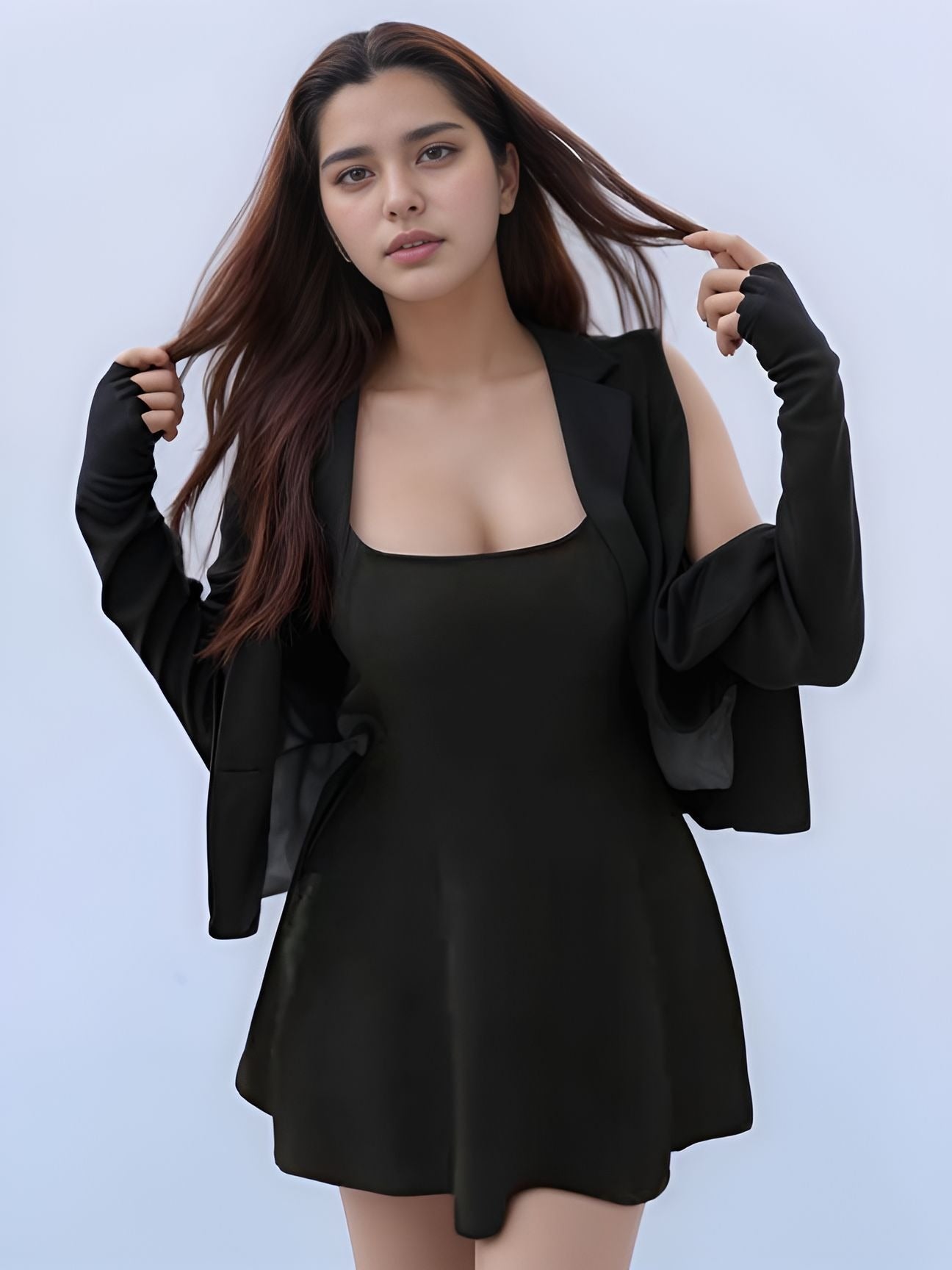 Black Fit And Flare Mini Dress