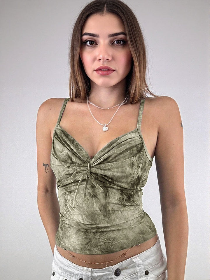 Green Knot At Bust Cami Top