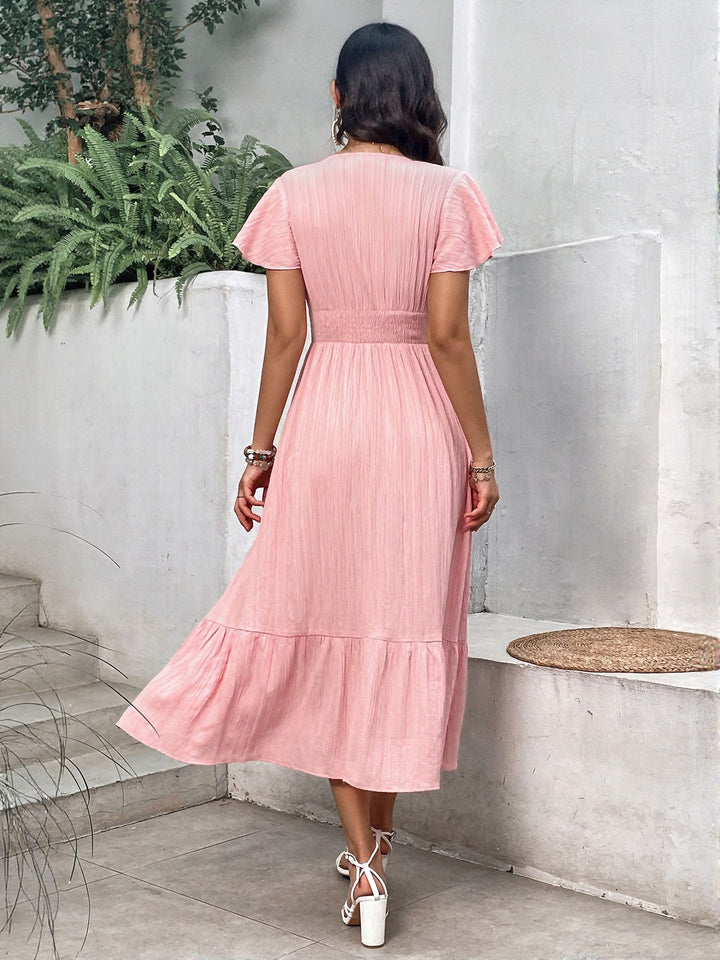 Peach A-Line Maxi Dress