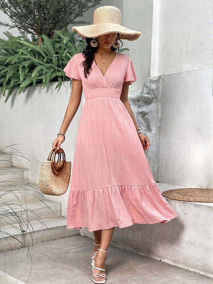 Peach A-Line Maxi Dress
