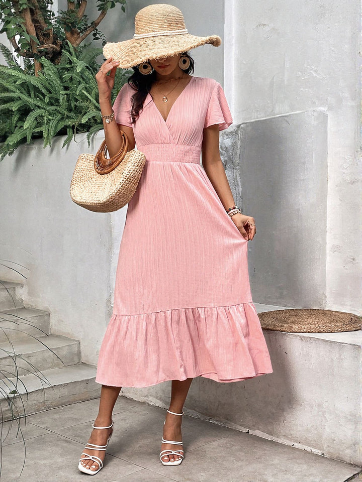 Peach A-Line Maxi Dress