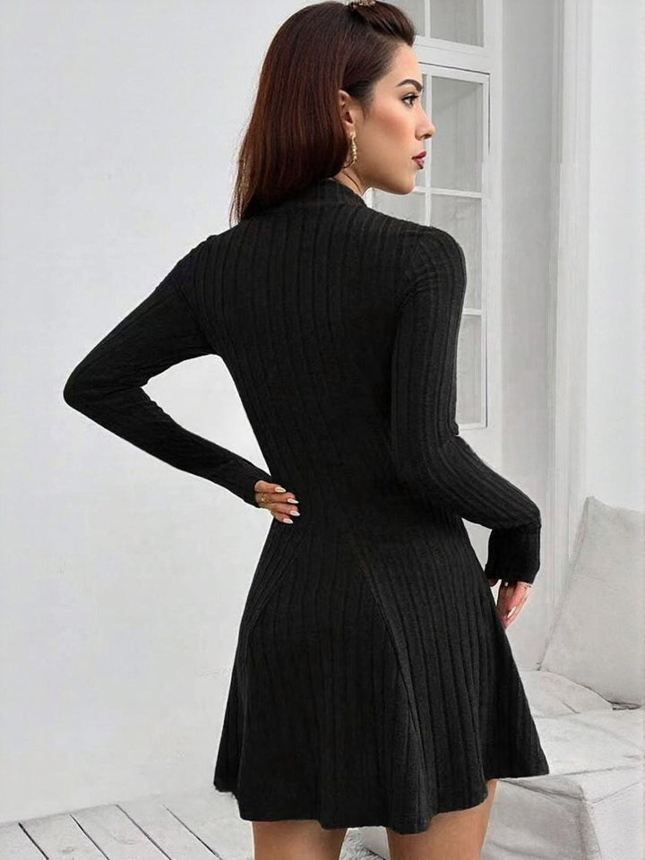 Black Full Sleeves Skatter Dress
