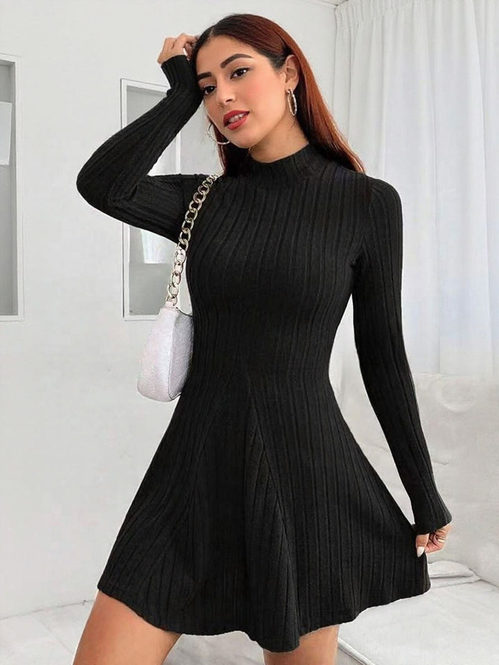 Black Full Sleeves Skatter Dress