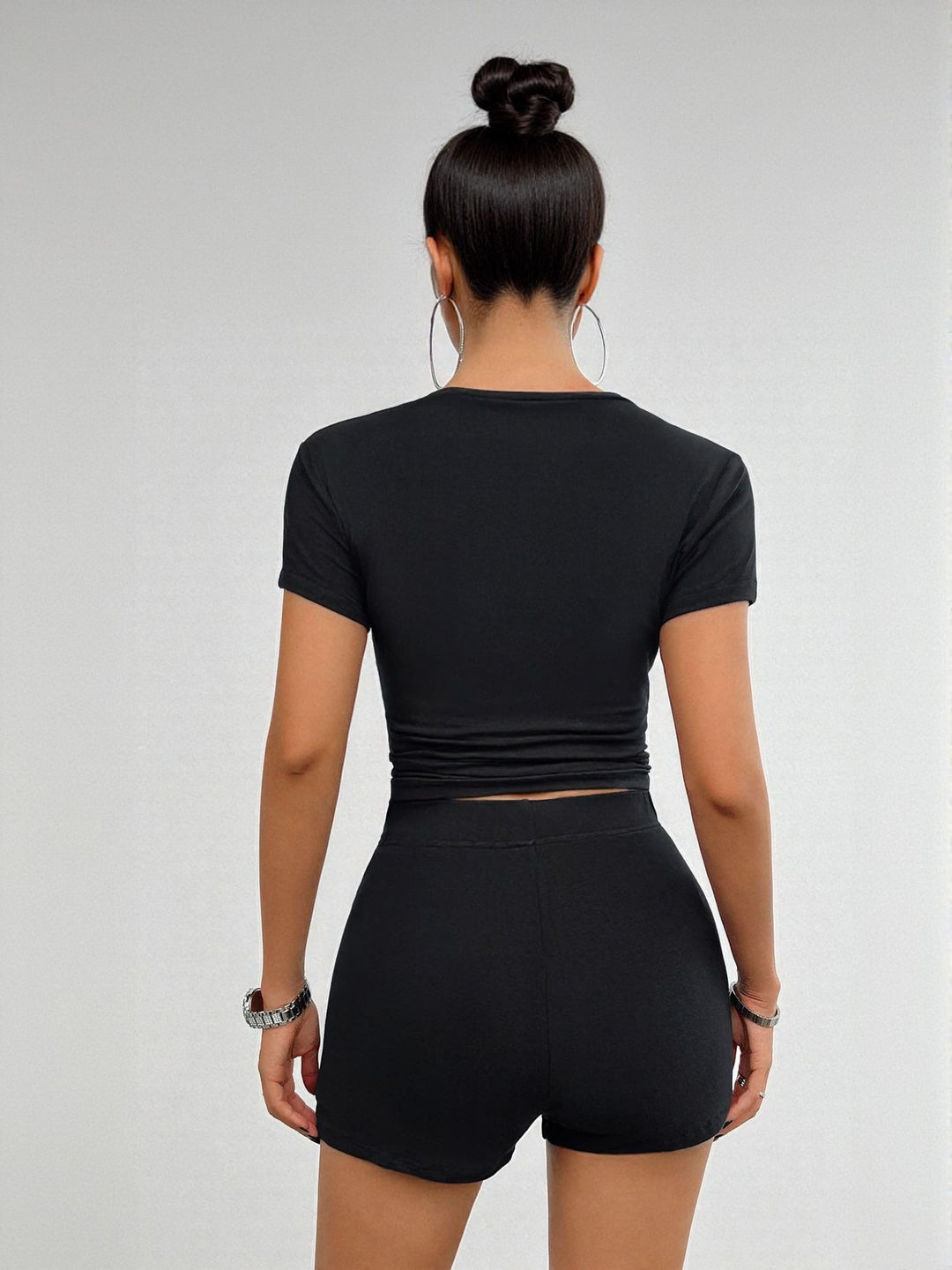 Black Shorts And Top Co-Ord Set