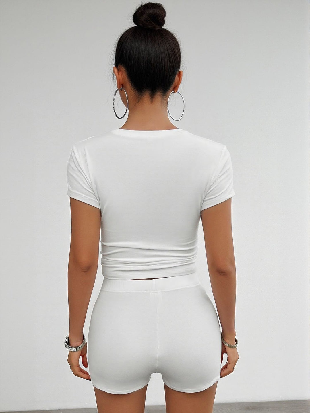 White Shorts And Top Co-Ord Set
