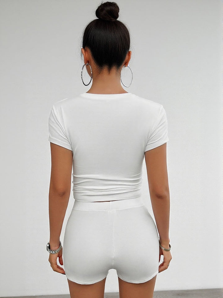 White Shorts And Top Co-Ord Set