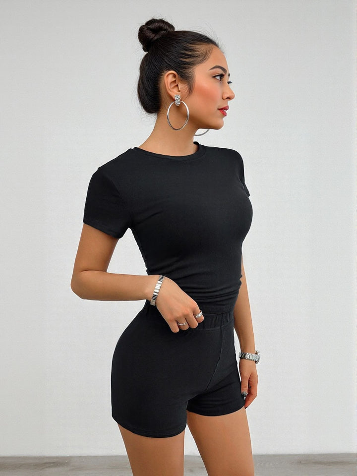 Black Shorts And Top Co-Ord Set
