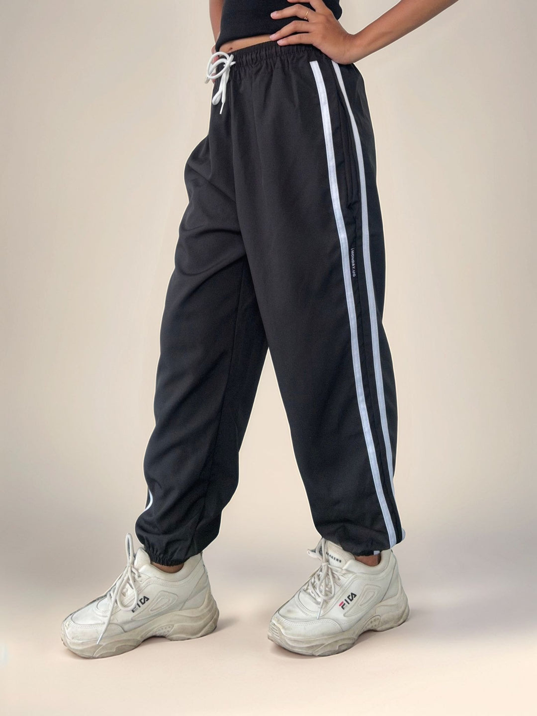 Black Contrast Striped Jogger