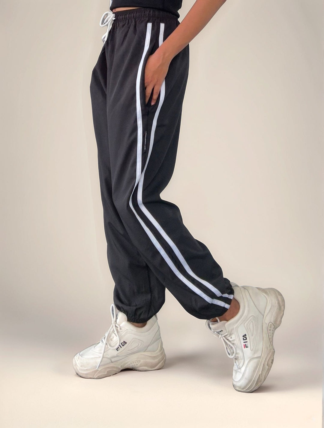 Black Contrast Striped Jogger
