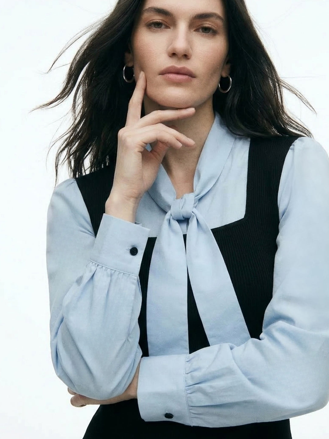 Black Twofer Style Contrast Coloured Top