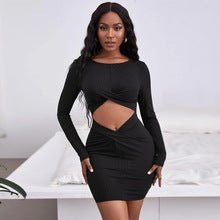 Black Full Sleeved Cut-Out Bodycon Dress