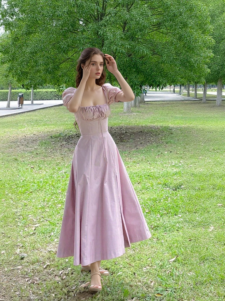 Pink Fit And Flare Midi Dress