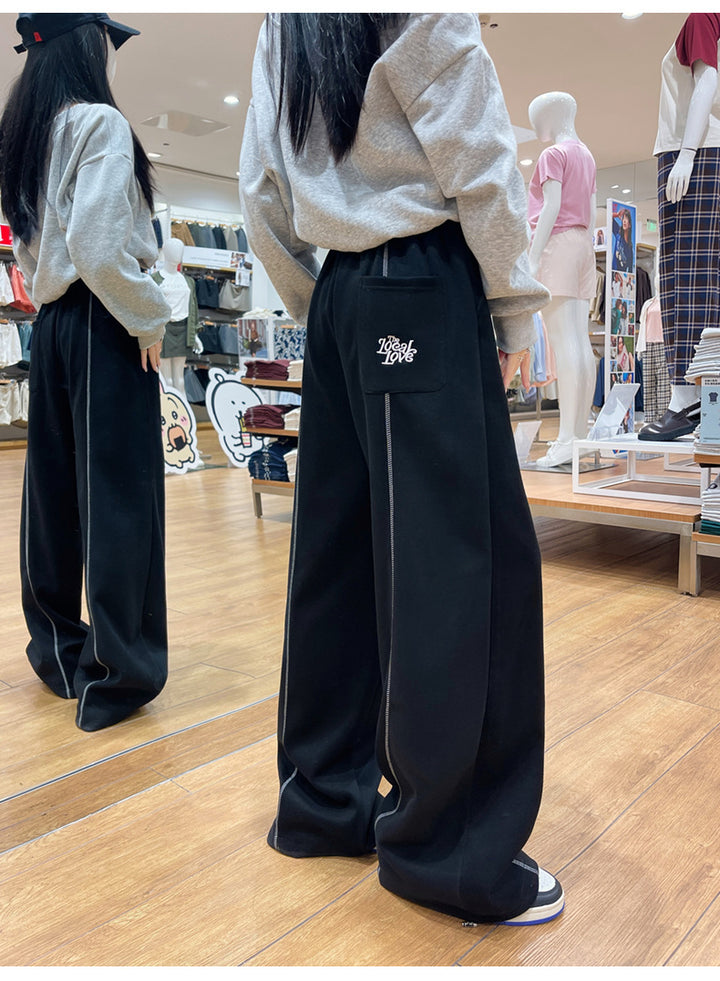 Navy Blue High Waist Baggy Pant
