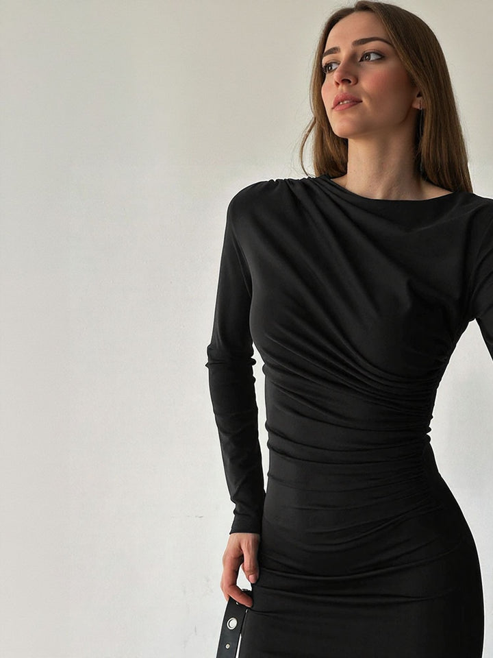 Black Full Sleeves Bodycon Dress