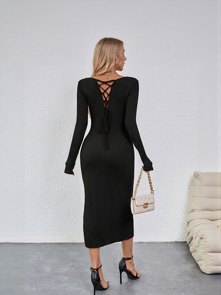 Black High Slit Maxi Dress