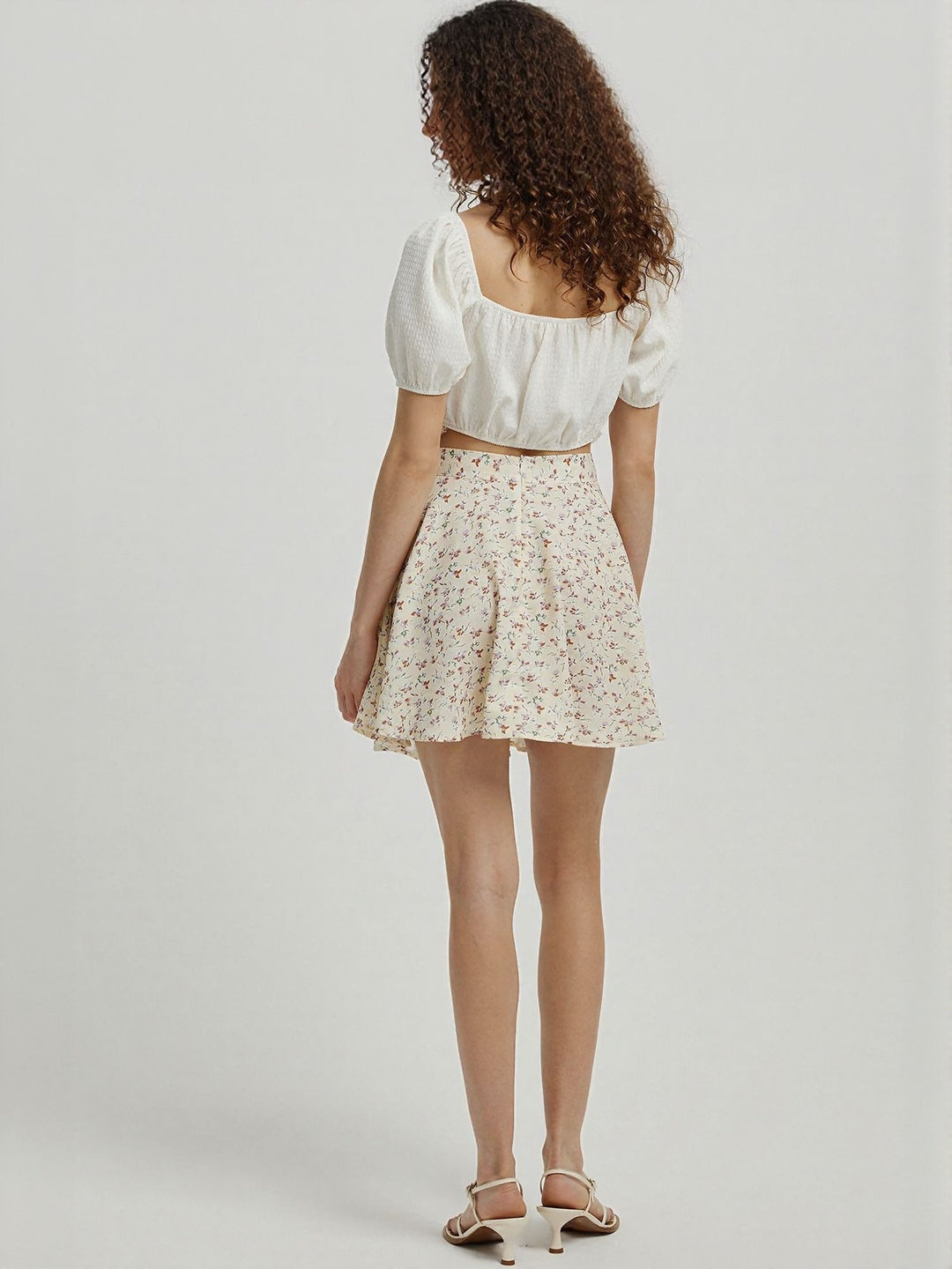 Beige Tassle Detail Cropped Top
