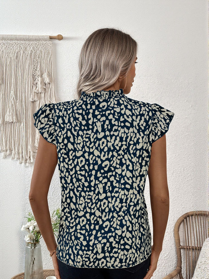 White Animal Print Blouse