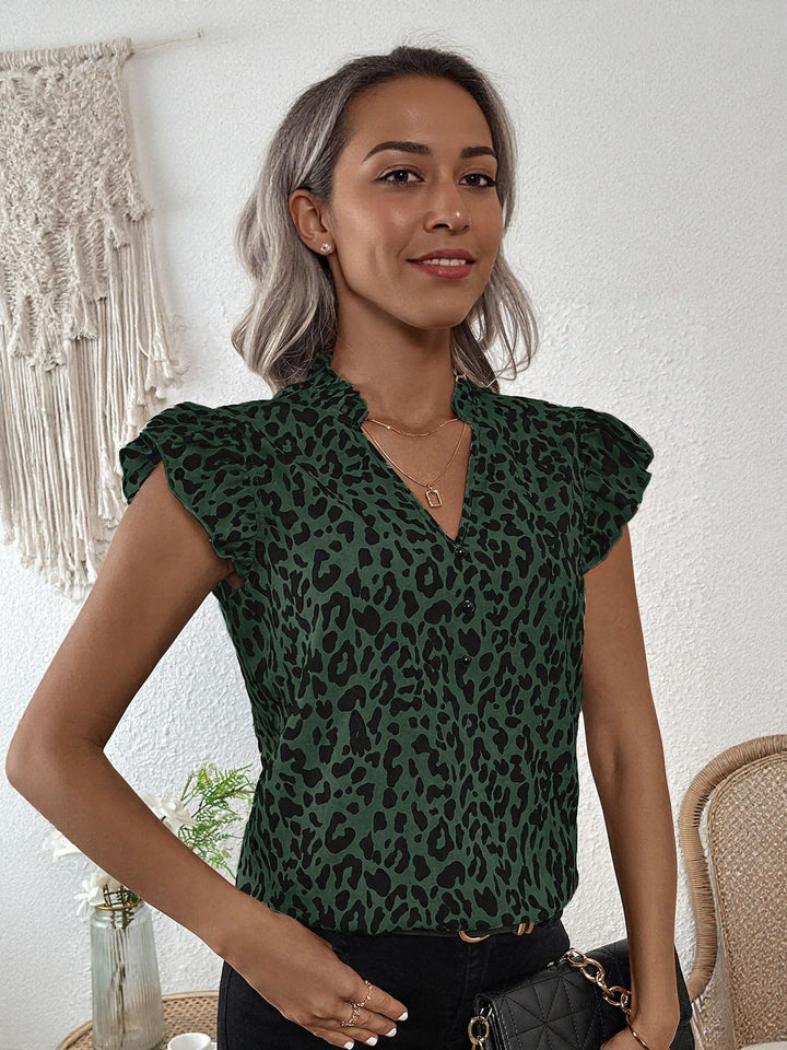 Olive Animal Print Blouse