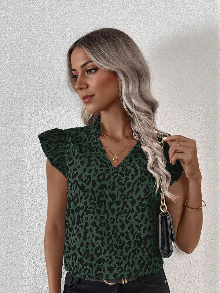 Olive Animal Print Blouse