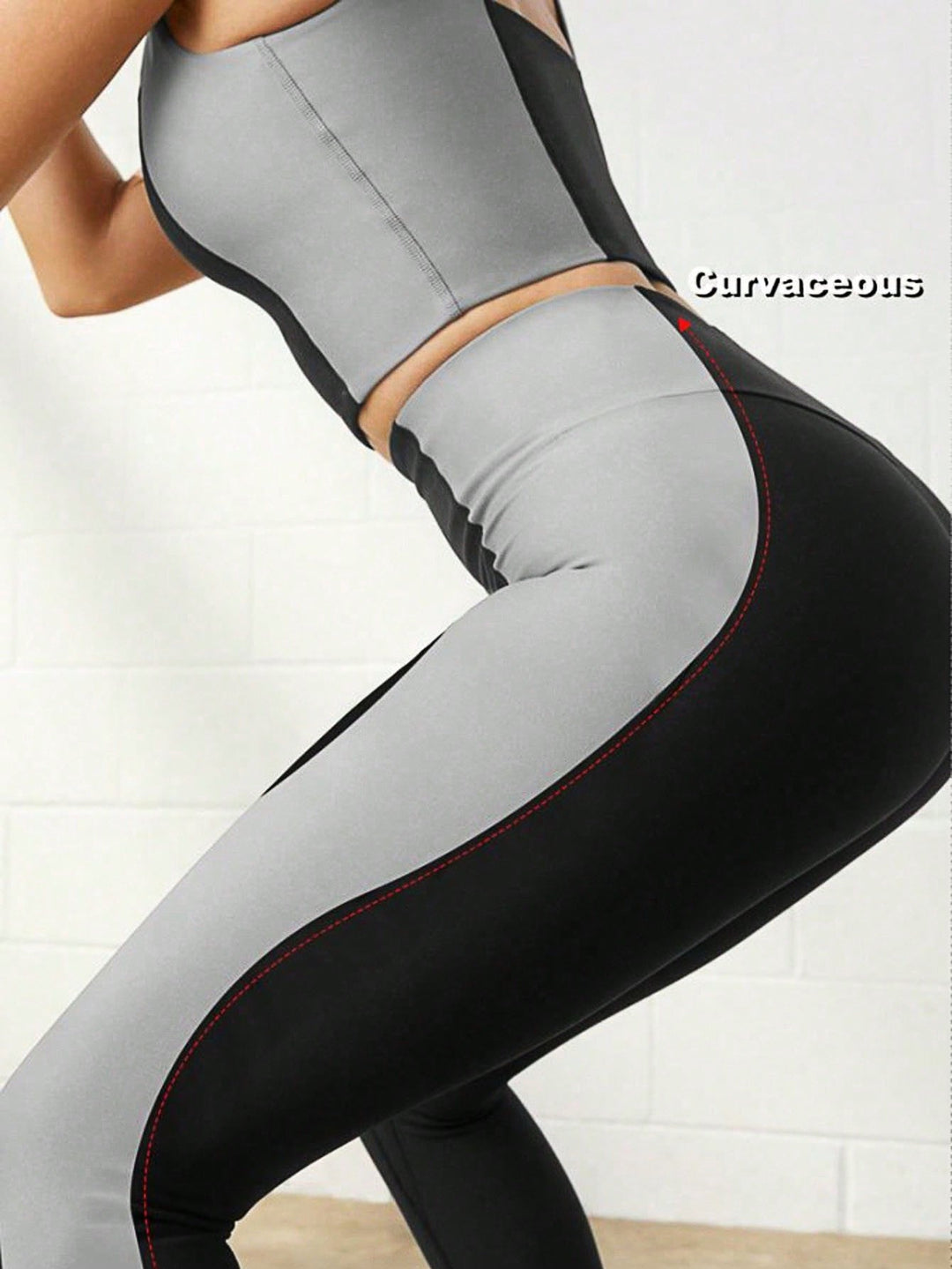 Black High Waist Side Colour Panel Leggings