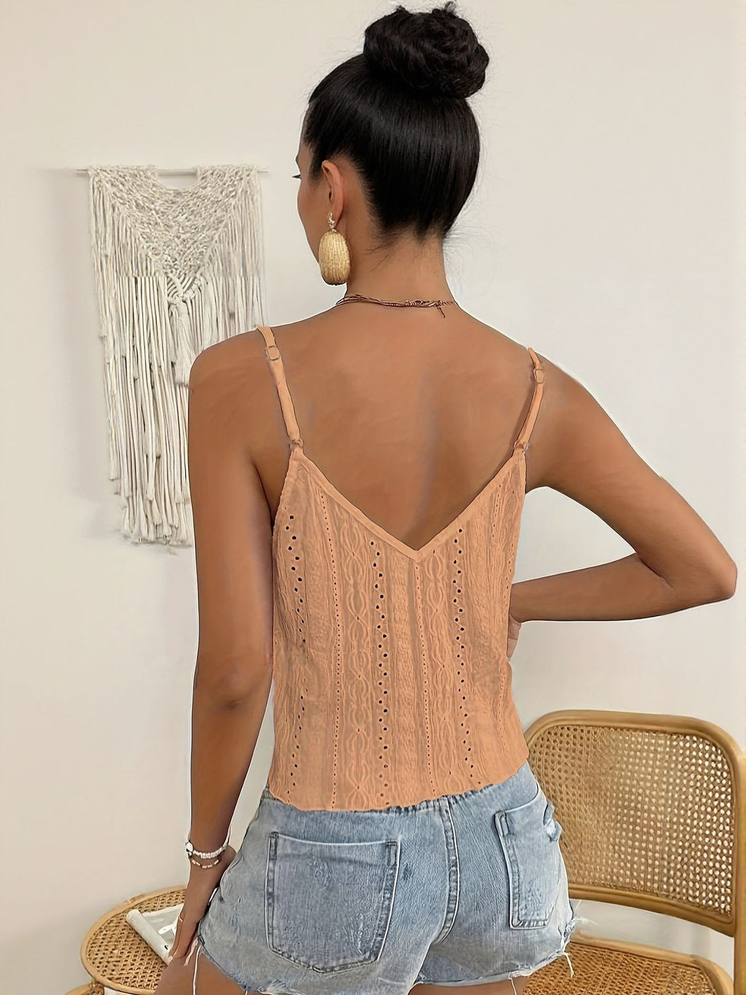 Orange Knot Detail Strappy Top