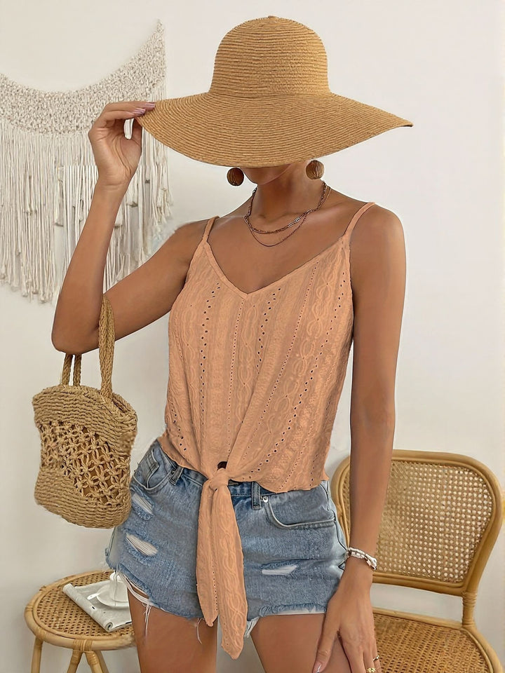 Orange Knot Detail Strappy Top