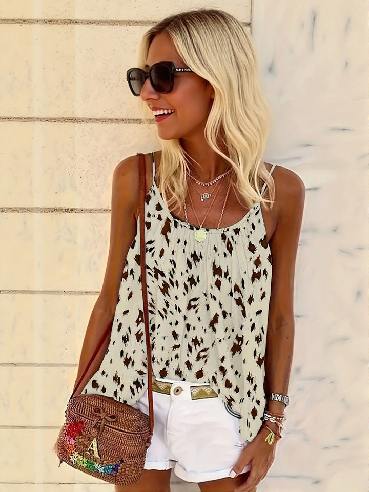 White Printed Camisole Top