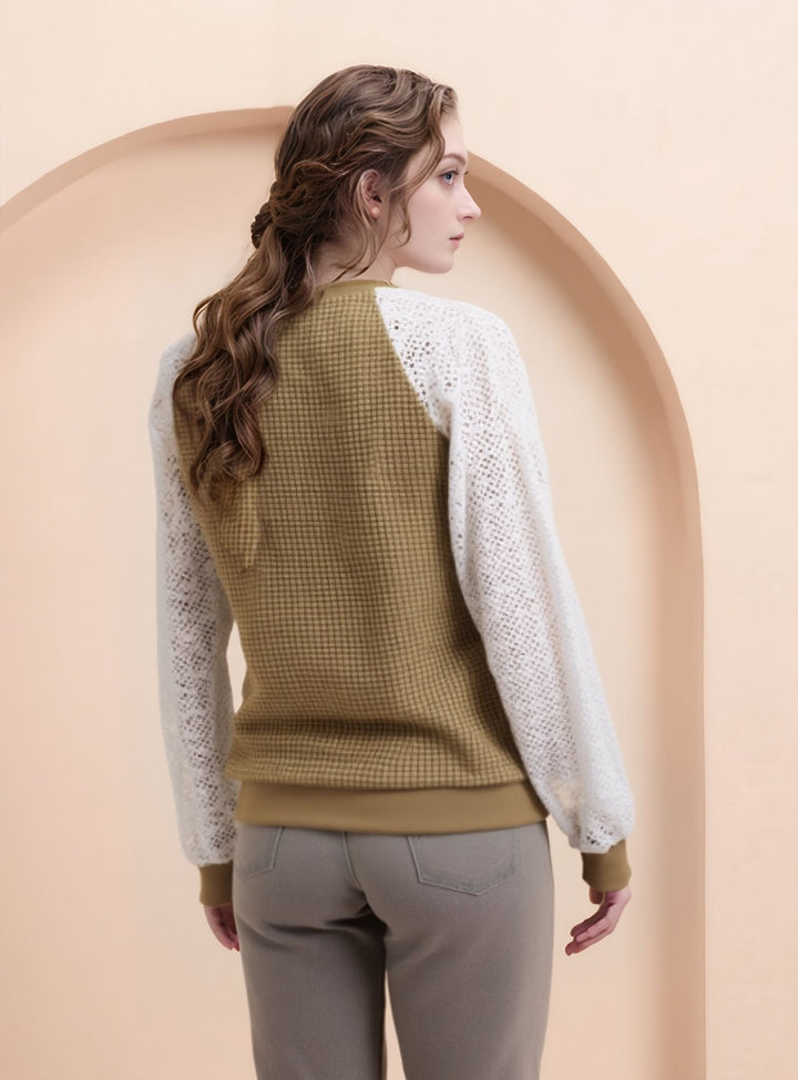 Khaki Sleeveless Metal Trim Top