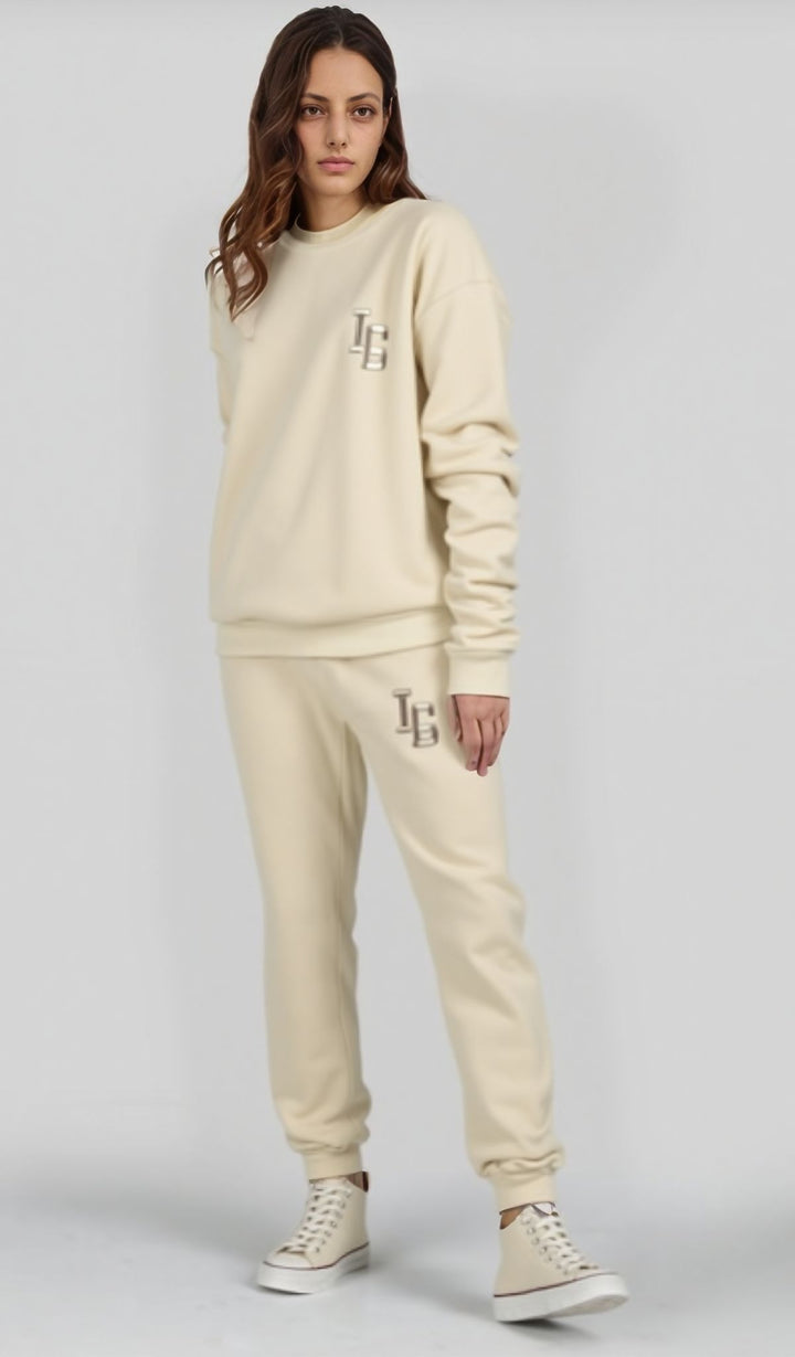 Beige Full Sleeves With Jogger Coord Set