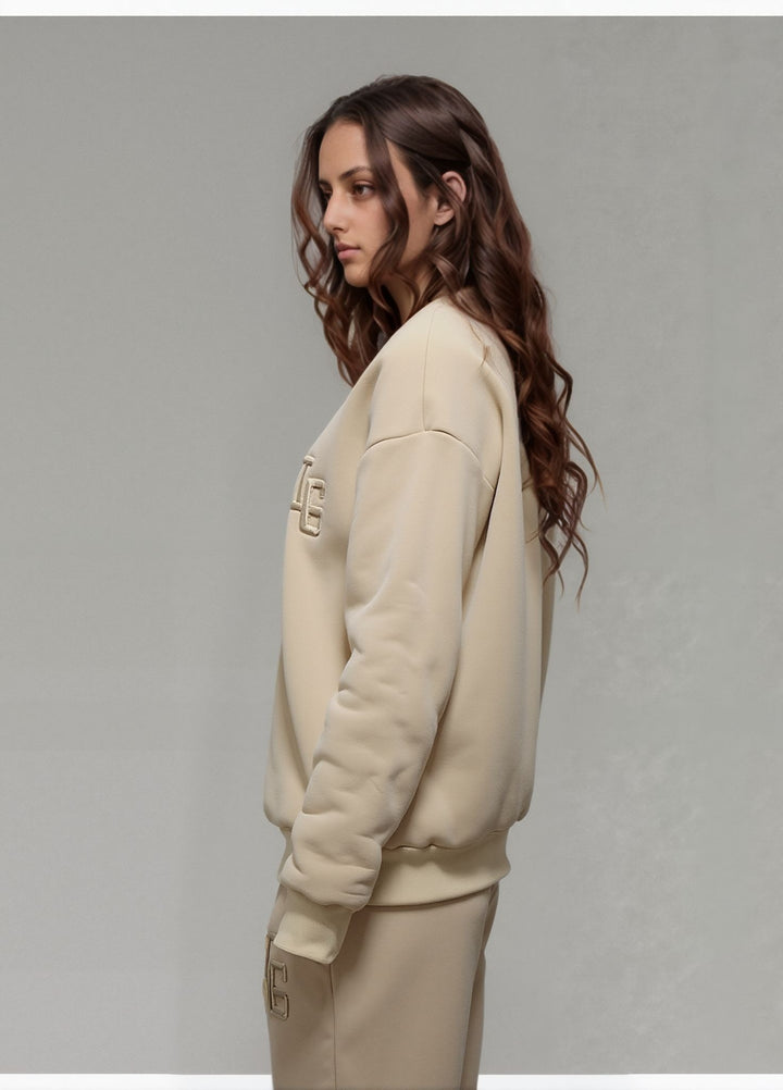 Beige Full Sleeves With Jogger Coord Set