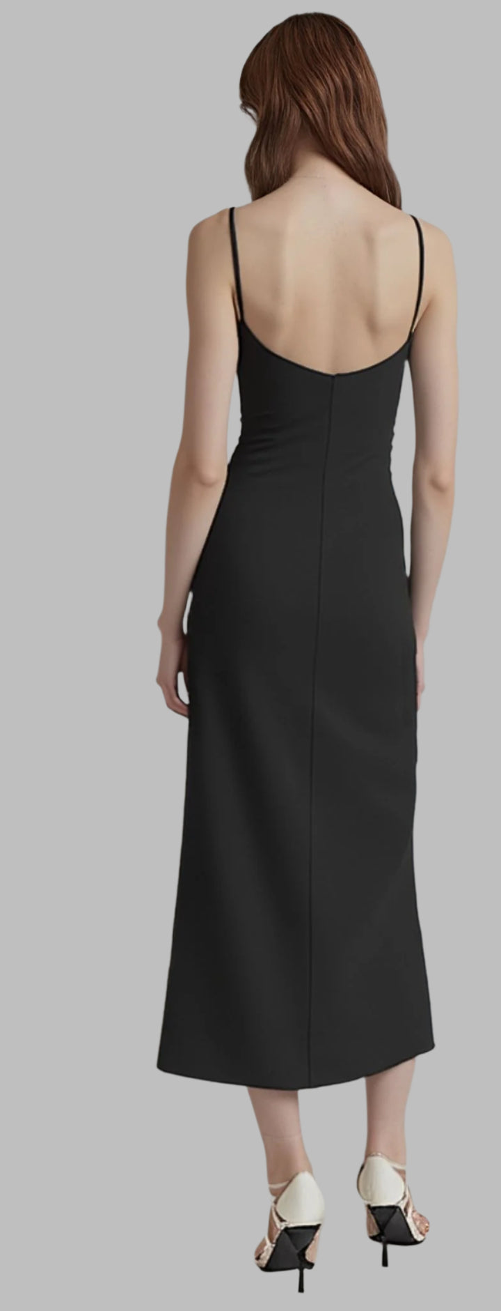 Black Maxi White Spaghetti Strapped Dress