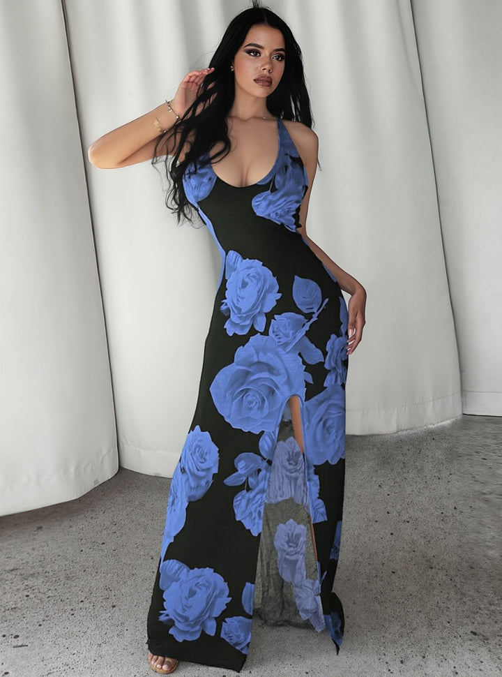 Blue Floral Maxi Dress