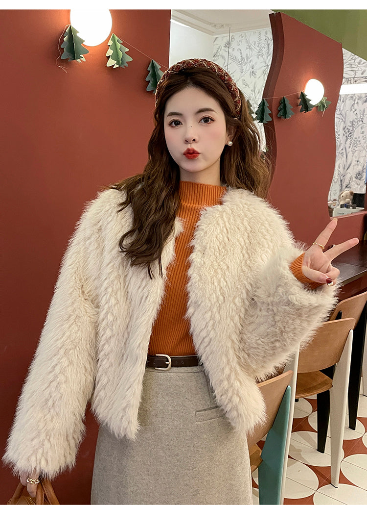 Orange Full Sleeve Mock Neck Button Trim Top
