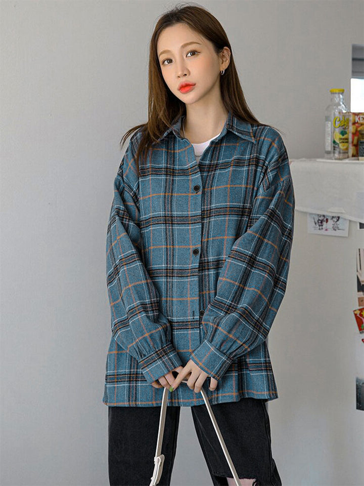 Blue Check Oversized Shirt