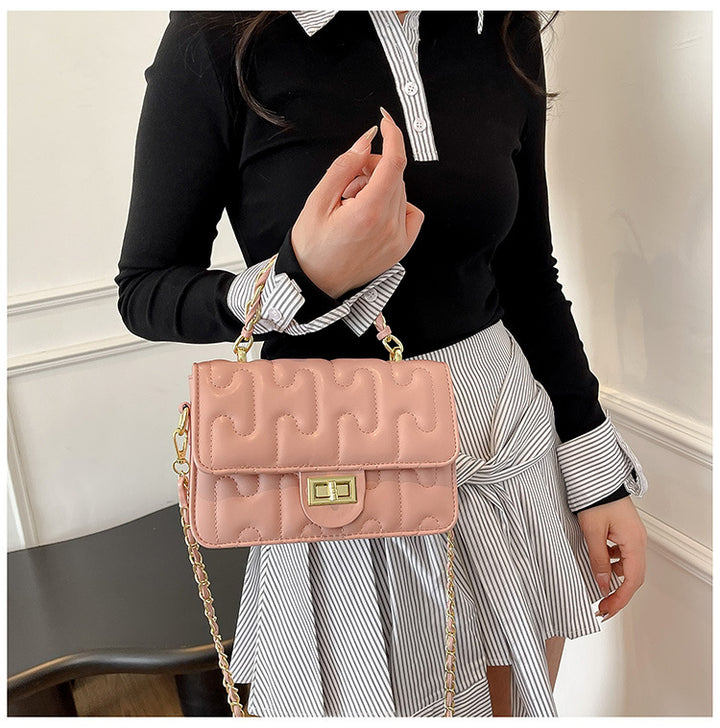 Black Puzzle Curve Crossbody Bag