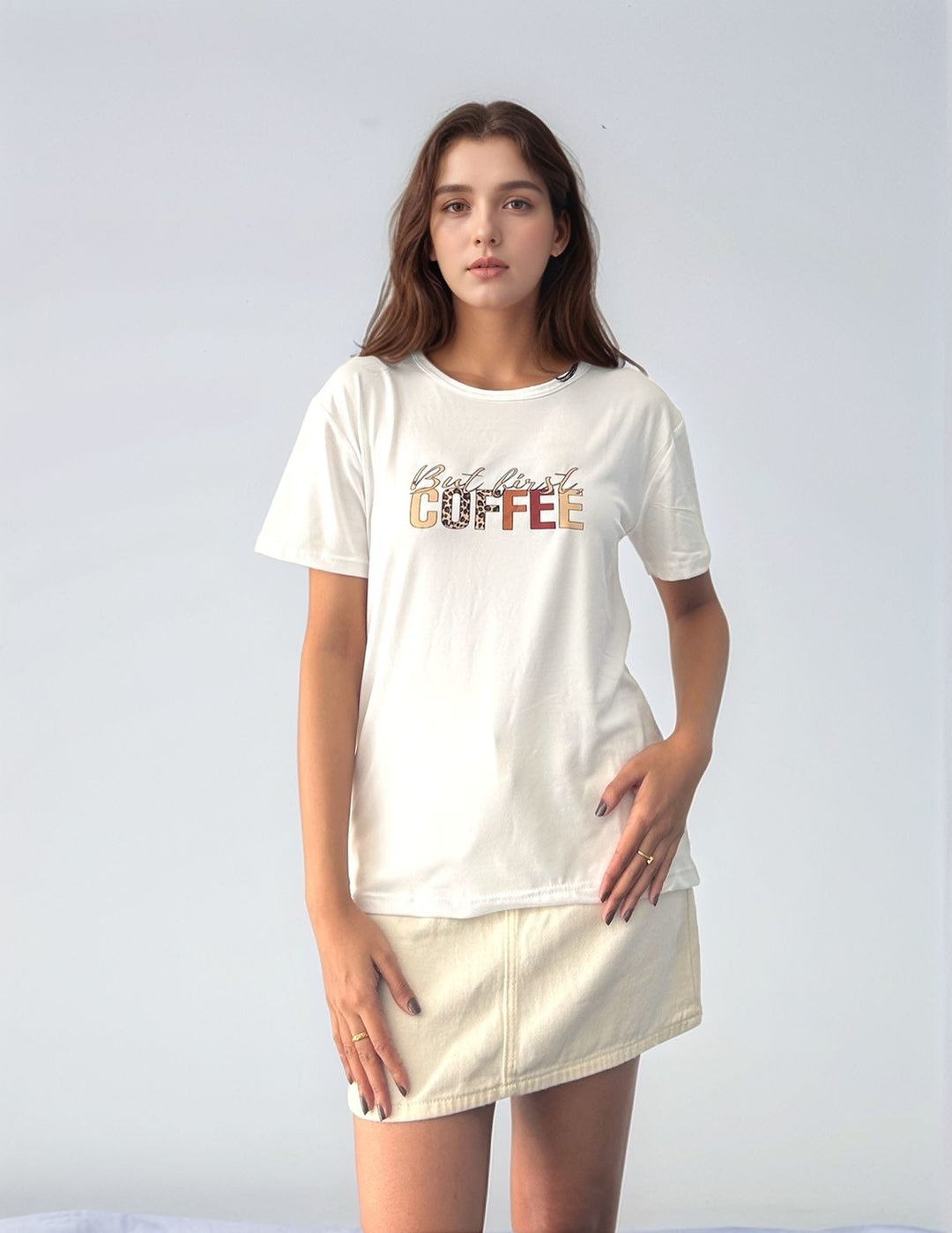 White Regular Graphic T-Shirt