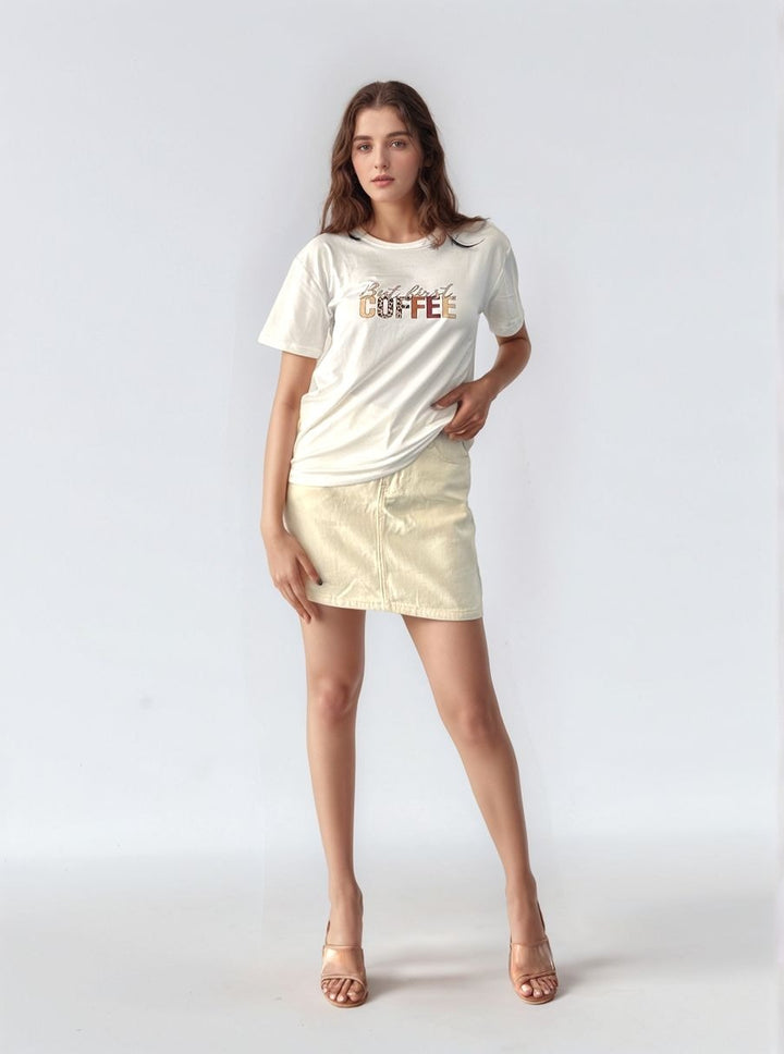 White Regular Graphic T-Shirt