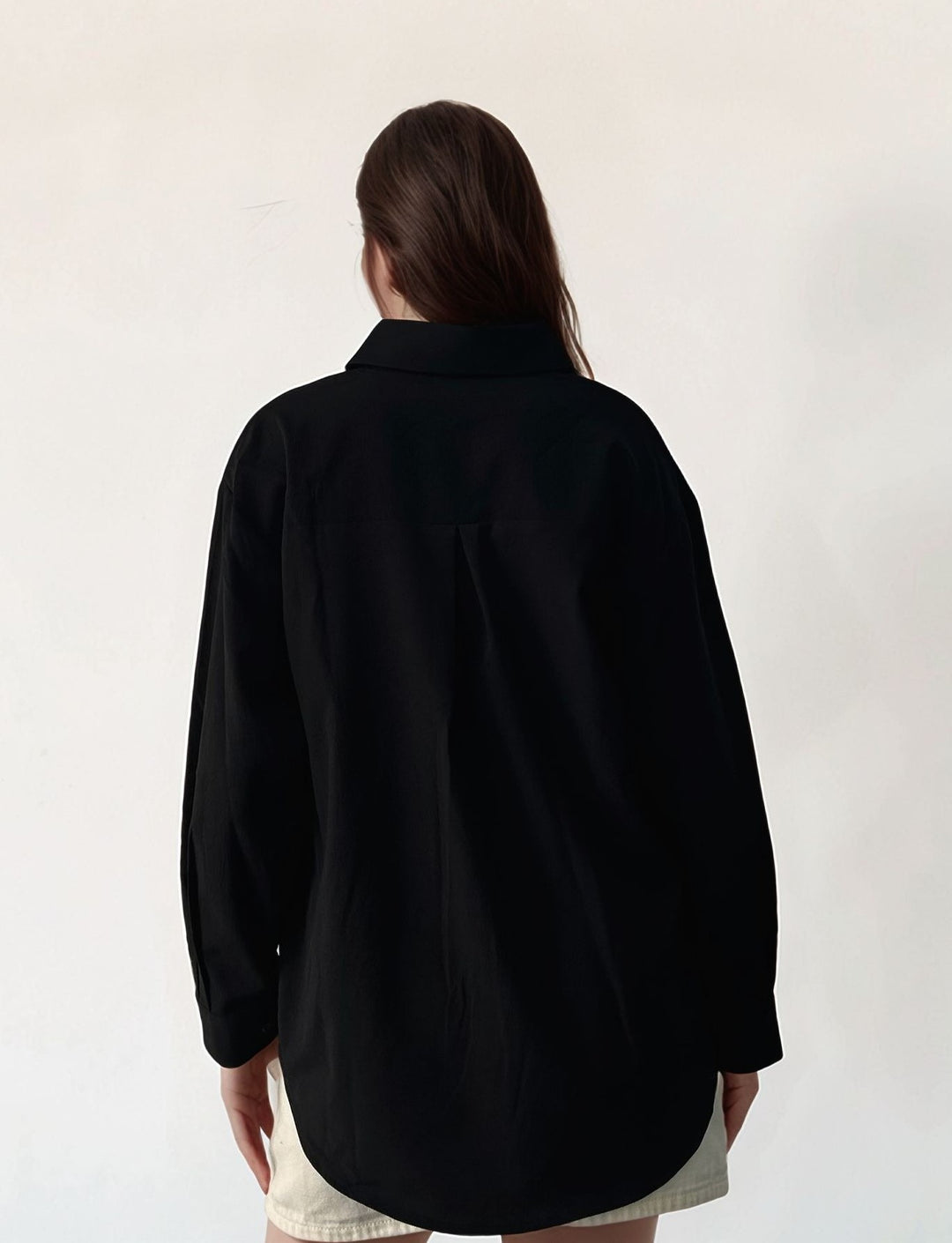 Black Over Sized Smocking Shirt